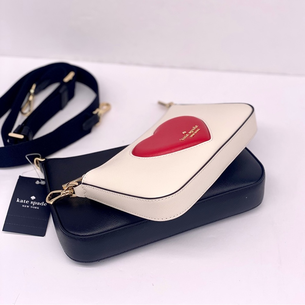 Kate Spade Duet Puffy Heart Crossbody, Meringue Multi NWT - Picture 14 of 16